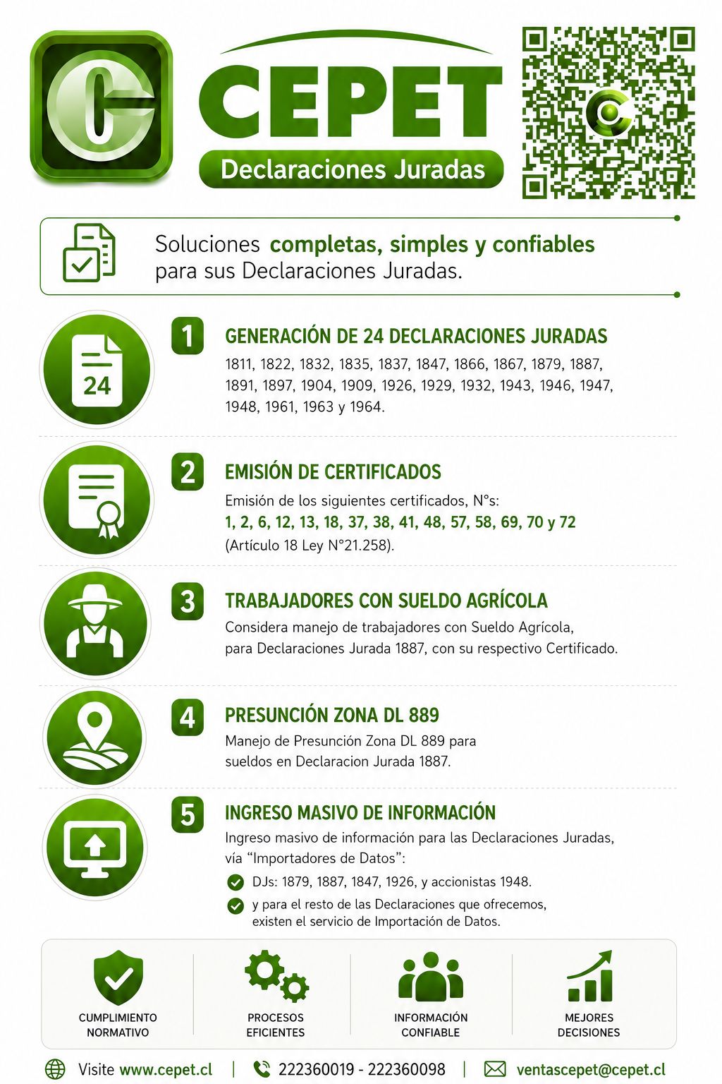 FLYER CERTIFICADO DECLARACIONES JURADAS - CEPET SYSTEM
